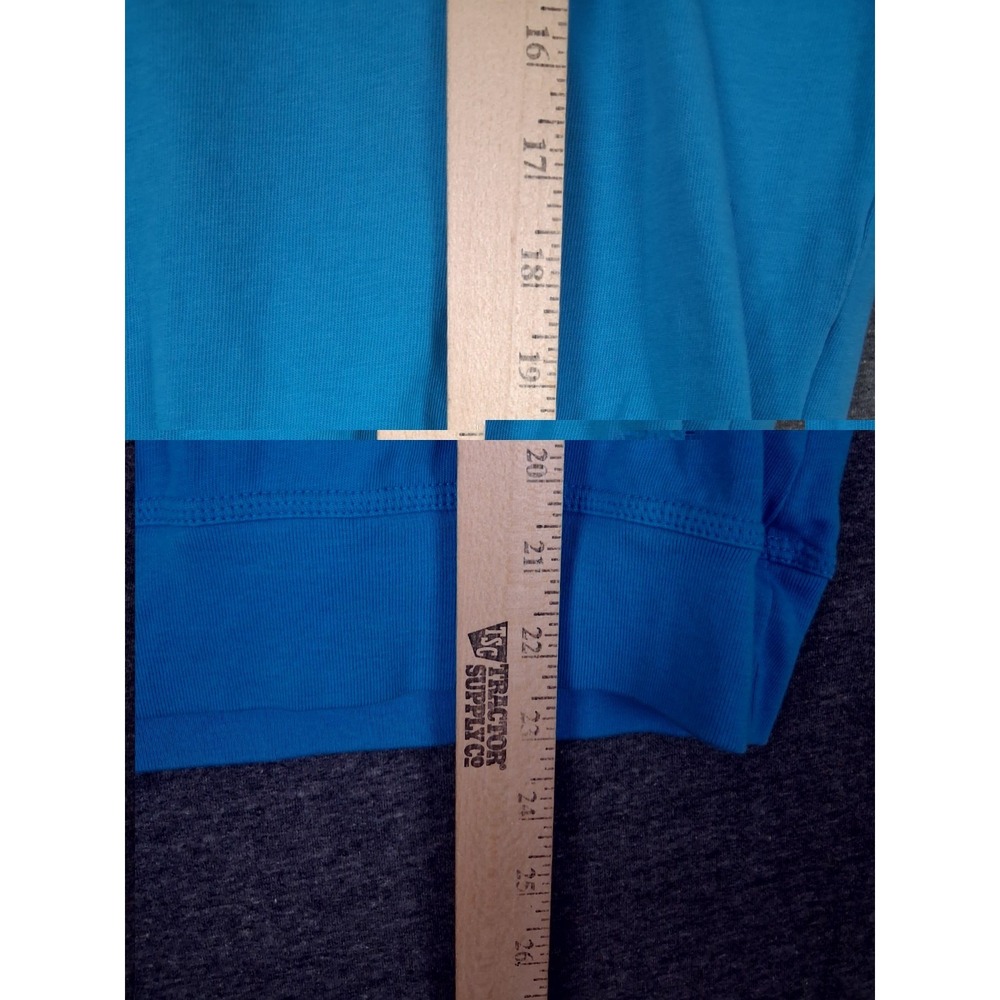 Nike Womens Shirt S Blue White Colorblock Script Logo VTG Y2K Oversized Street - Picture 5 of 9